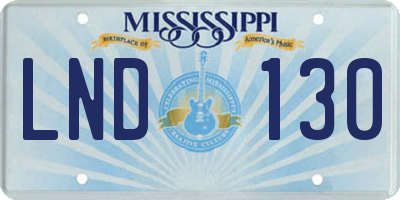 MS license plate LND130