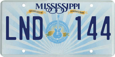 MS license plate LND144