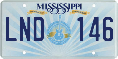 MS license plate LND146