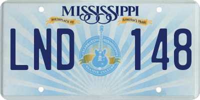 MS license plate LND148