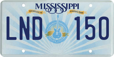 MS license plate LND150