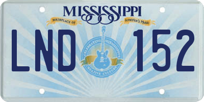 MS license plate LND152