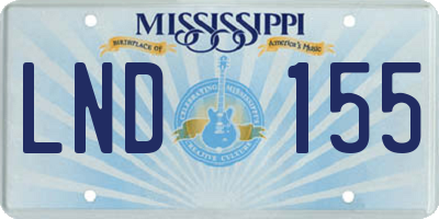 MS license plate LND155