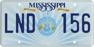 MS license plate LND156