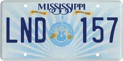 MS license plate LND157