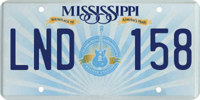 MS license plate LND158