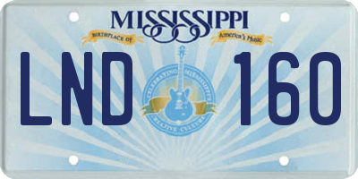 MS license plate LND160