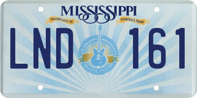 MS license plate LND161