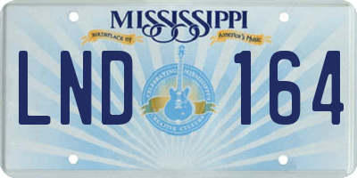 MS license plate LND164