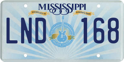MS license plate LND168