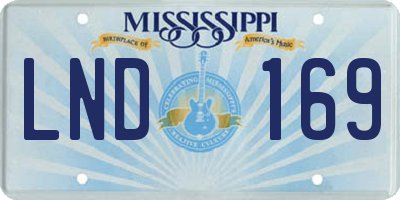 MS license plate LND169