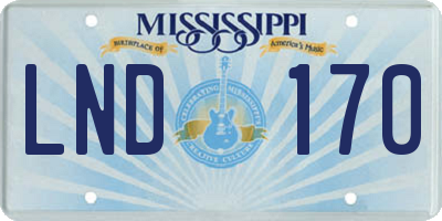 MS license plate LND170