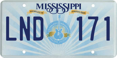 MS license plate LND171