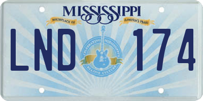 MS license plate LND174