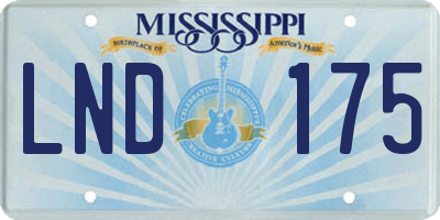 MS license plate LND175