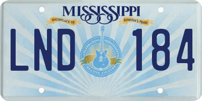 MS license plate LND184