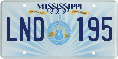 MS license plate LND195