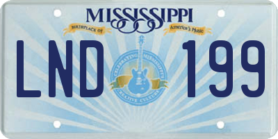 MS license plate LND199