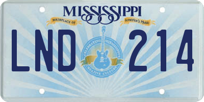 MS license plate LND214