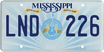 MS license plate LND226