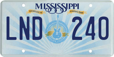 MS license plate LND240