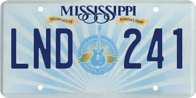 MS license plate LND241