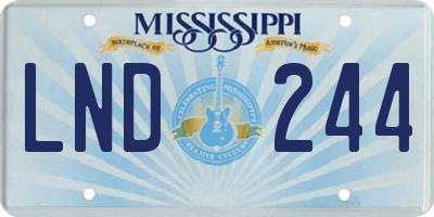 MS license plate LND244