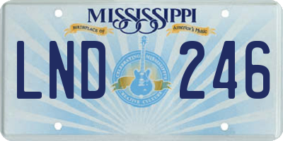 MS license plate LND246