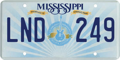 MS license plate LND249