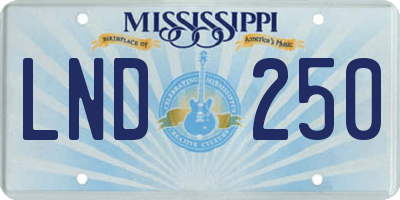 MS license plate LND250