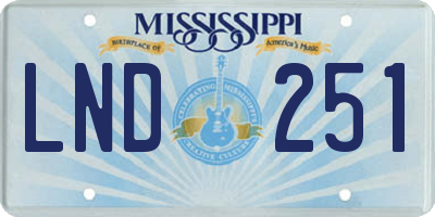 MS license plate LND251