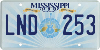 MS license plate LND253