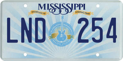MS license plate LND254