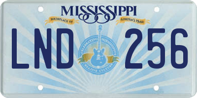MS license plate LND256