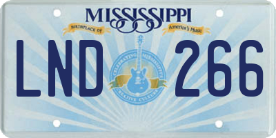 MS license plate LND266