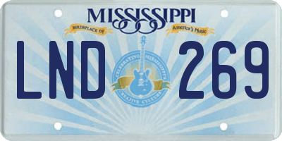 MS license plate LND269