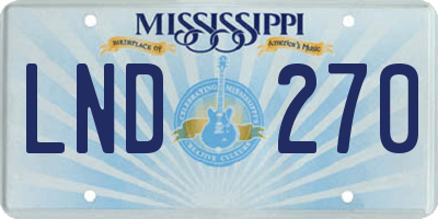 MS license plate LND270