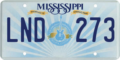 MS license plate LND273