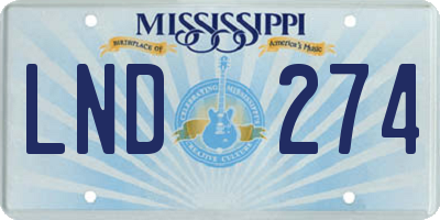MS license plate LND274