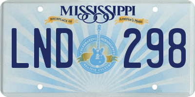 MS license plate LND298