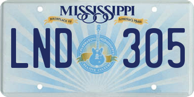 MS license plate LND305