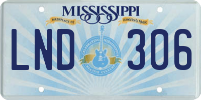 MS license plate LND306