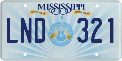 MS license plate LND321