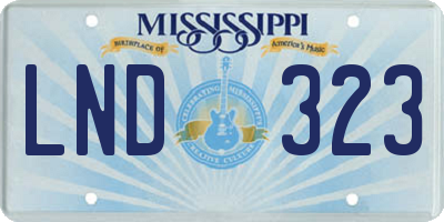 MS license plate LND323