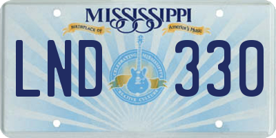 MS license plate LND330