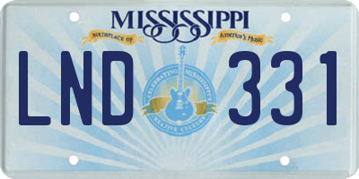 MS license plate LND331