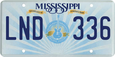 MS license plate LND336