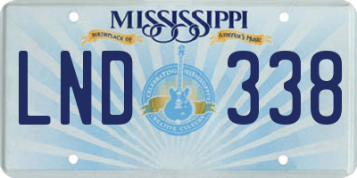 MS license plate LND338