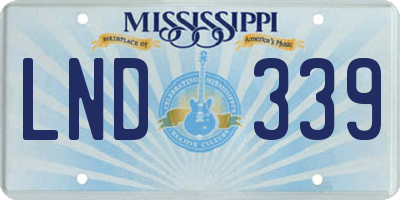 MS license plate LND339