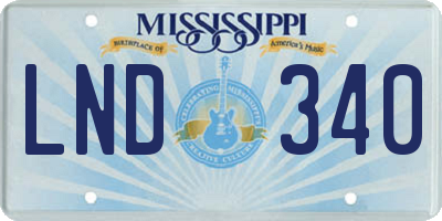 MS license plate LND340
